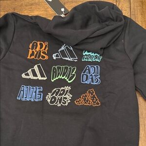 Adidas Kids Hoodie with Colorful Graphics - Black